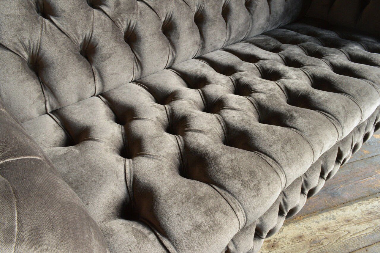Couch Polster Rückenlehne Chesterfield Microfaser mit Original Sofa Neu, Chesterfield-Sofa Die Couchen Knöpfen. JVmoebel