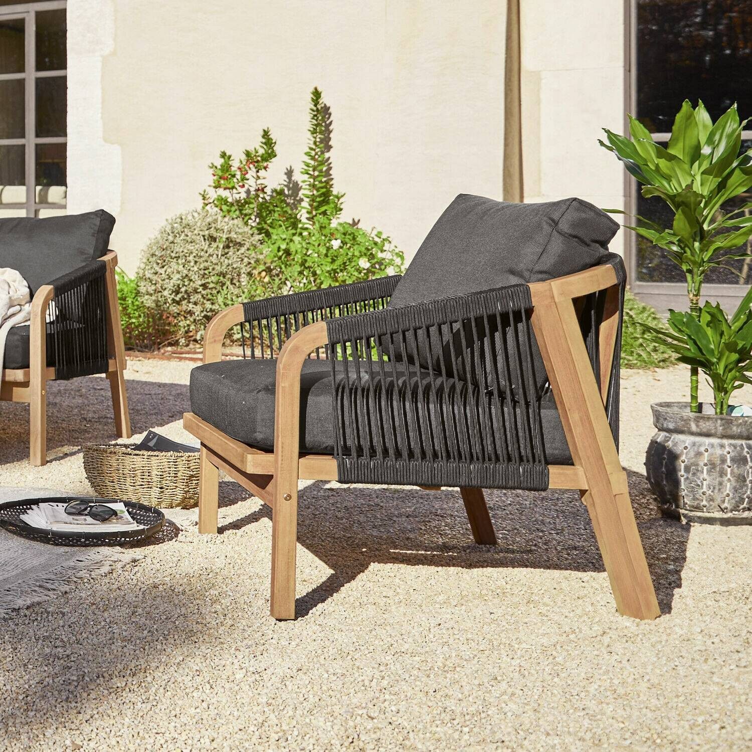 Mirabeau Gartensessel Sessel FSC®-100% Shreveport braun/anthrazit