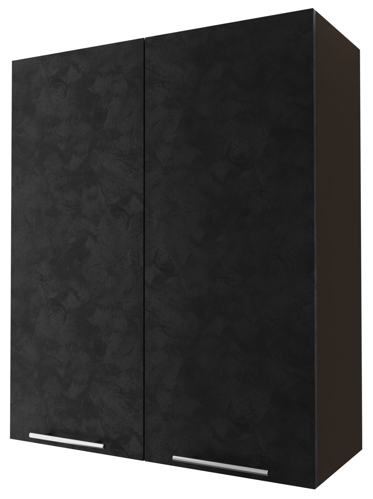 2-türig 80cm Malmo Korpusfarbe ares wählbar black Front- Klapphängeschrank (Malmo) und Feldmann-Wohnen