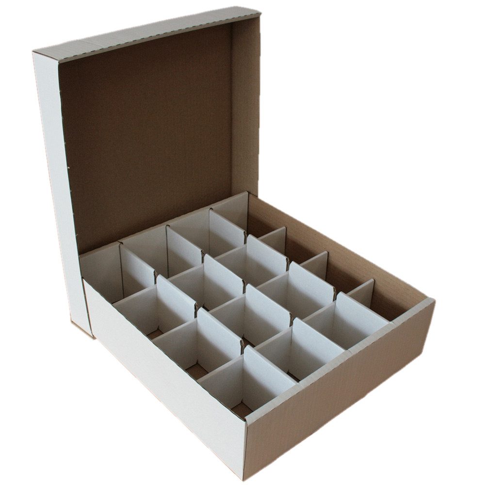 collect-it.de MY HOME OF CARDS + TOYS Sammelkarte Riesen Deck-Box - 10 Boxen Aufbewahrung (weiß) mit 16 Fächern für TCGs
