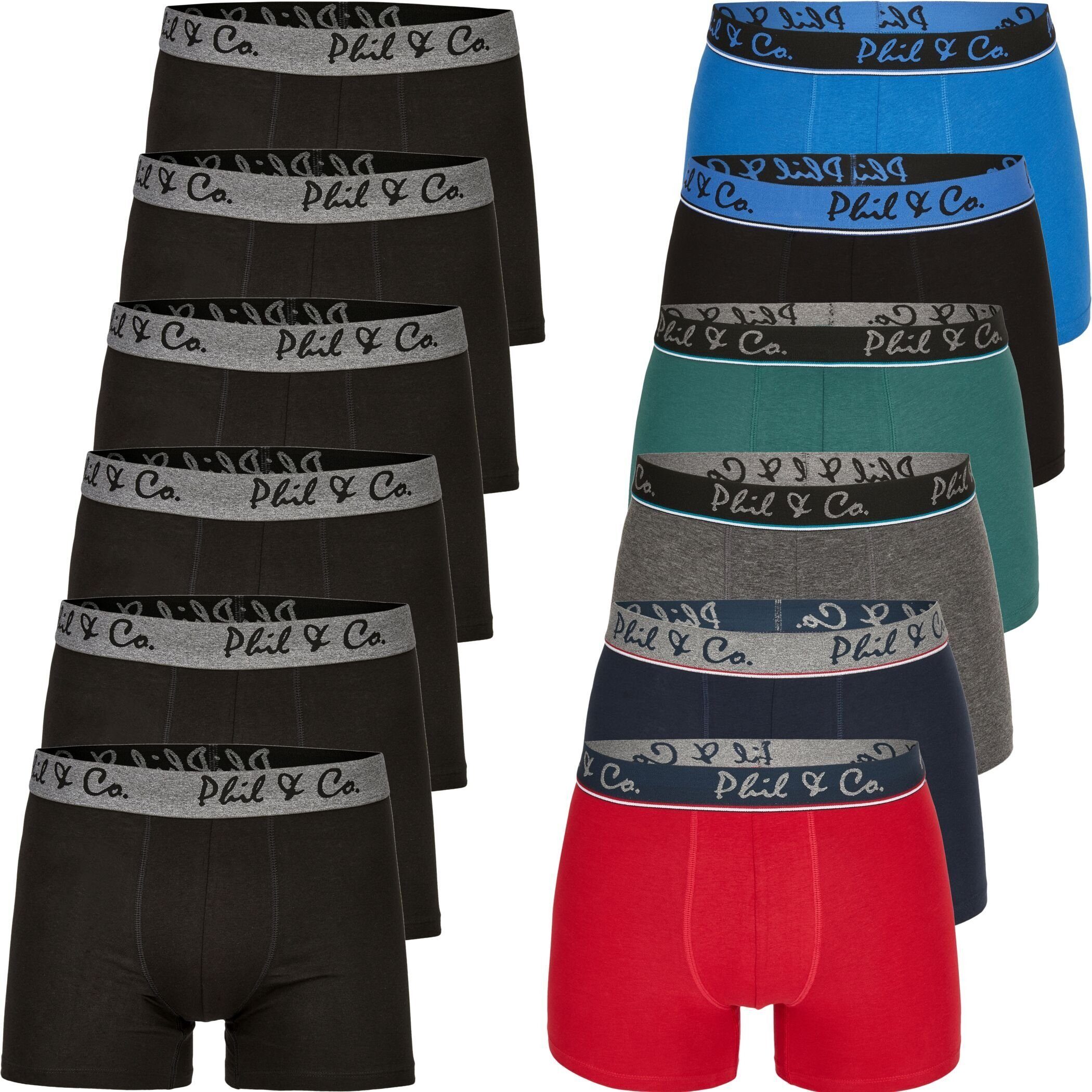 Phil & Co. Boxershorts 12 Pack Phil & Co Berlin Jersey Boxershorts Trunk Short Pant FARBWAHL (1-St) DESIGN 04