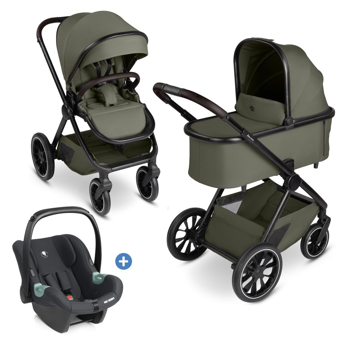 circle by ABC Design Kombi-Kinderwagen ABC Design S Three - Wheat, 3in1 Kinderwagen Buggy Set mit Babywanne, Babyschale & Sportsitz