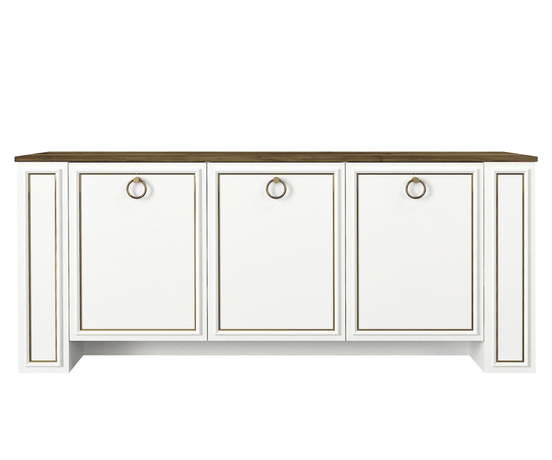 moebel17 Kommode Sideboard Sansa Weiß Walnuss