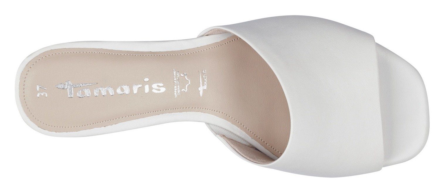 Tamaris Pantolette, Blockabsatz, Sommerschuh, Schlappen im schlichten Design. Reduzierter Preis € 24,61. Unverbindliche Preisempfehlung € 49,95