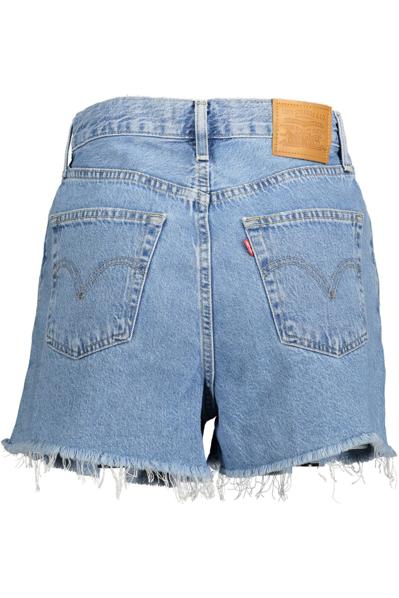Levi's® 5-Pocket-Jeans Damen Jeansshorts in Blau – Fransen-Look mit 5 Taschen und Knöpfen