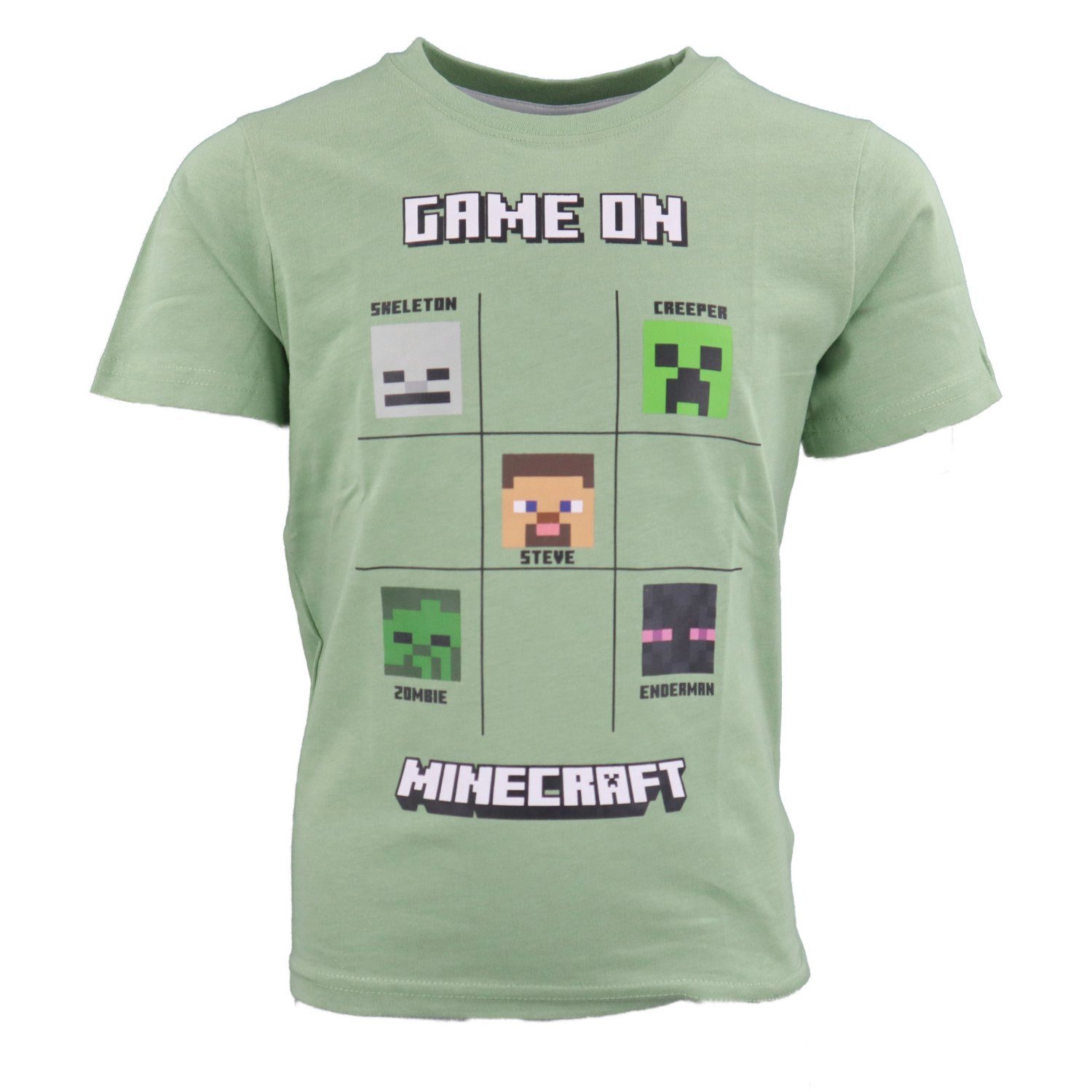 Minecraft Print-Shirt Minecraft Steve Creeper jungen Gr. Zombie bis T-Shirt 100% 116 152, Kinder Baumwolle