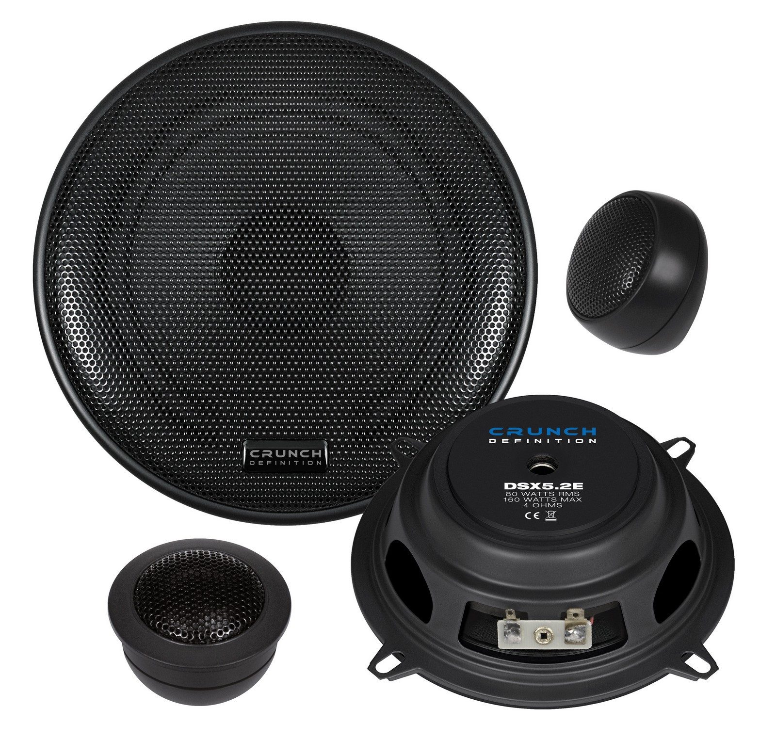 Crunch DSX5.2E (5.25) Lautsprecher Komponenten-System super flach Auto-Lautsprecher (80 W)