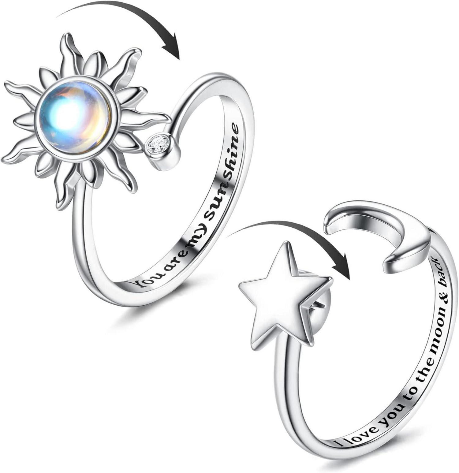 Adramata Silberring 2er Set Silber Spinner günstig online kaufen
