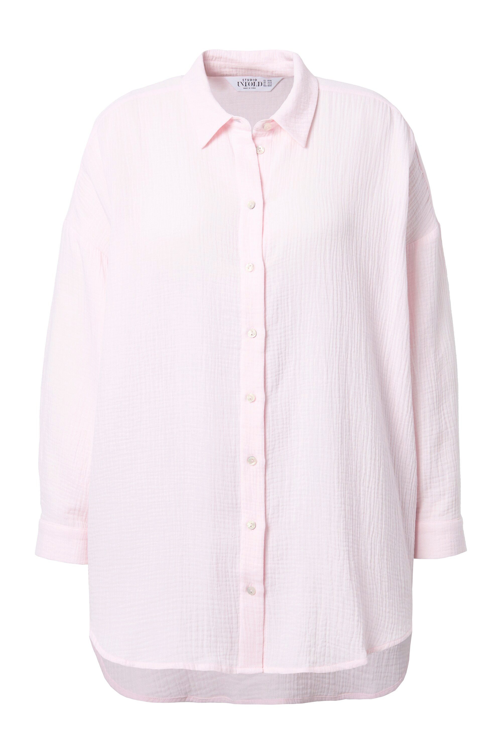 Studio Untold Hemdbluse Musselin Bluse oversized Hemdkragen Langarm günstig online kaufen