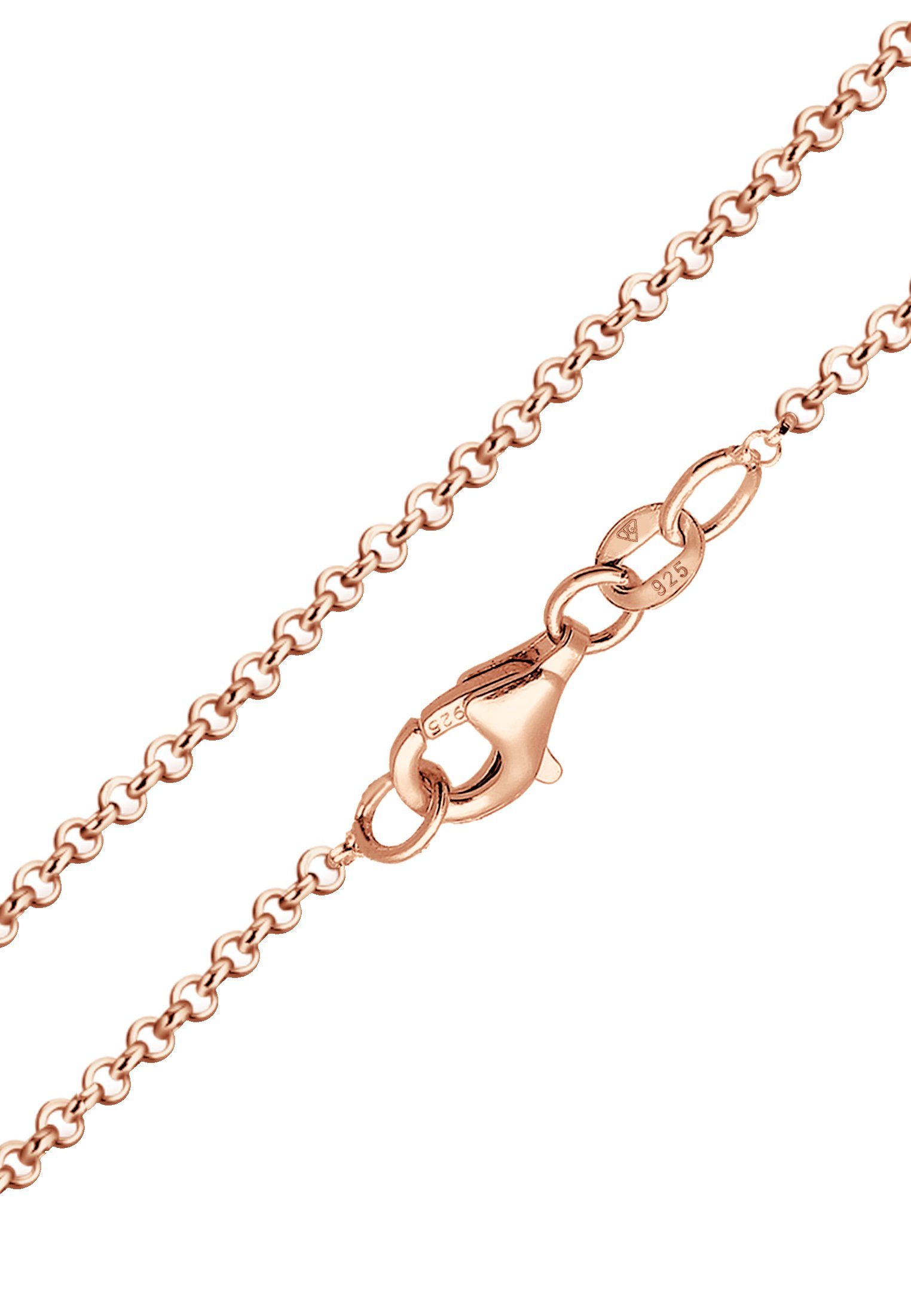 rosévergoldet, Basic ohne gefertigt Juwelier-Qualität hochwertiger Nenalina Kette In 925 Erbskette Damen Silber sehr Anhänger