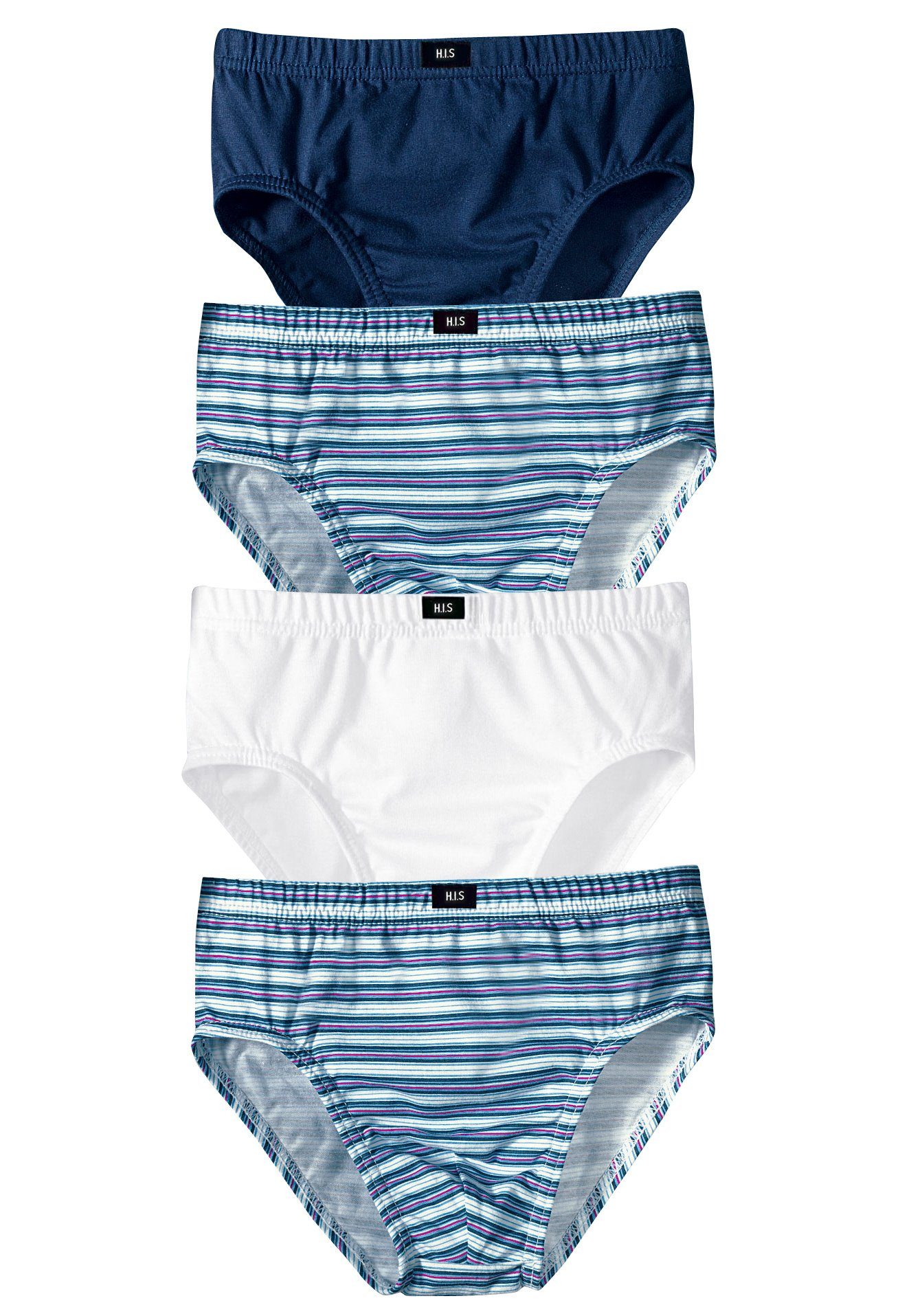H.I.S Slip (4er Pack) unifarben und gestreift, mit Markenlabel, Baumwollmischung – Bild 2 von 3