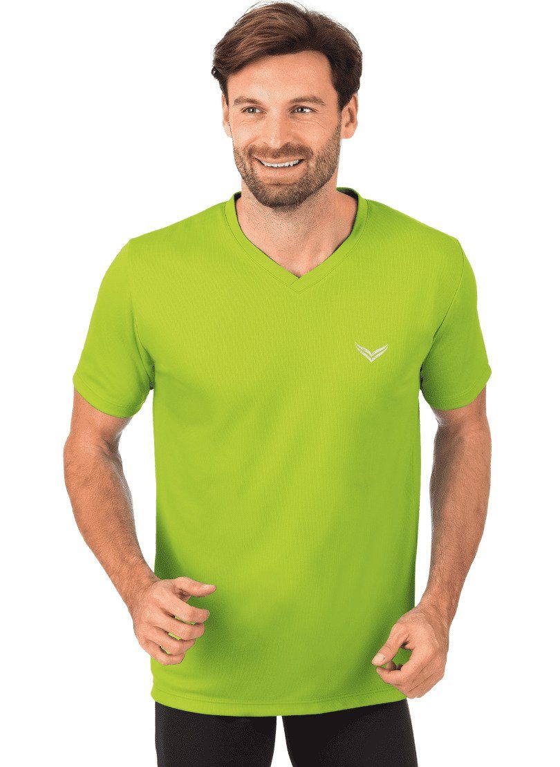 COOLMAX® T-Shirt Trigema TRIGEMA lemon V-Shirt