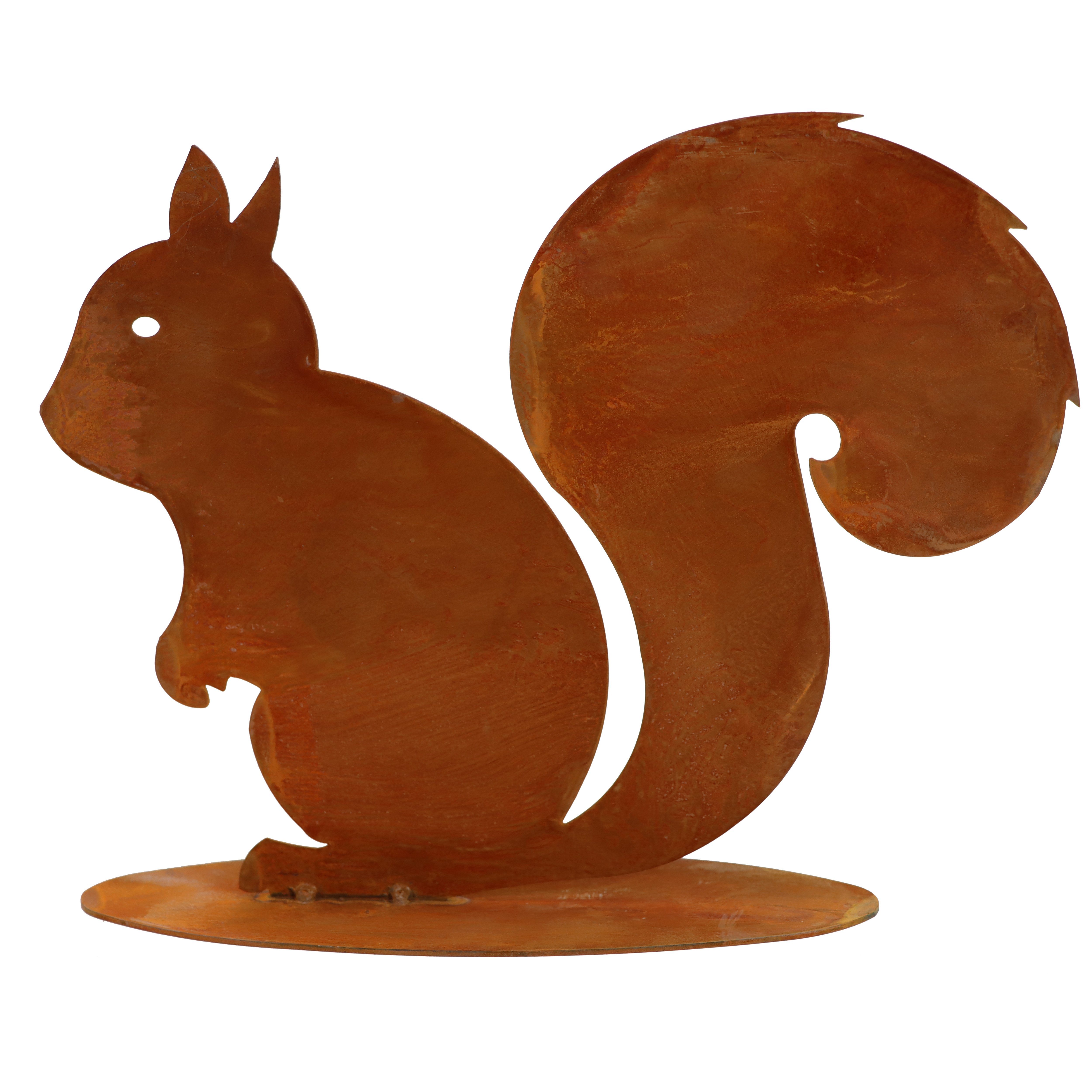 Rostikal Gartenfigur Eichhörnchen Dekofigur Herbstdeko, echter Rost | Figuren