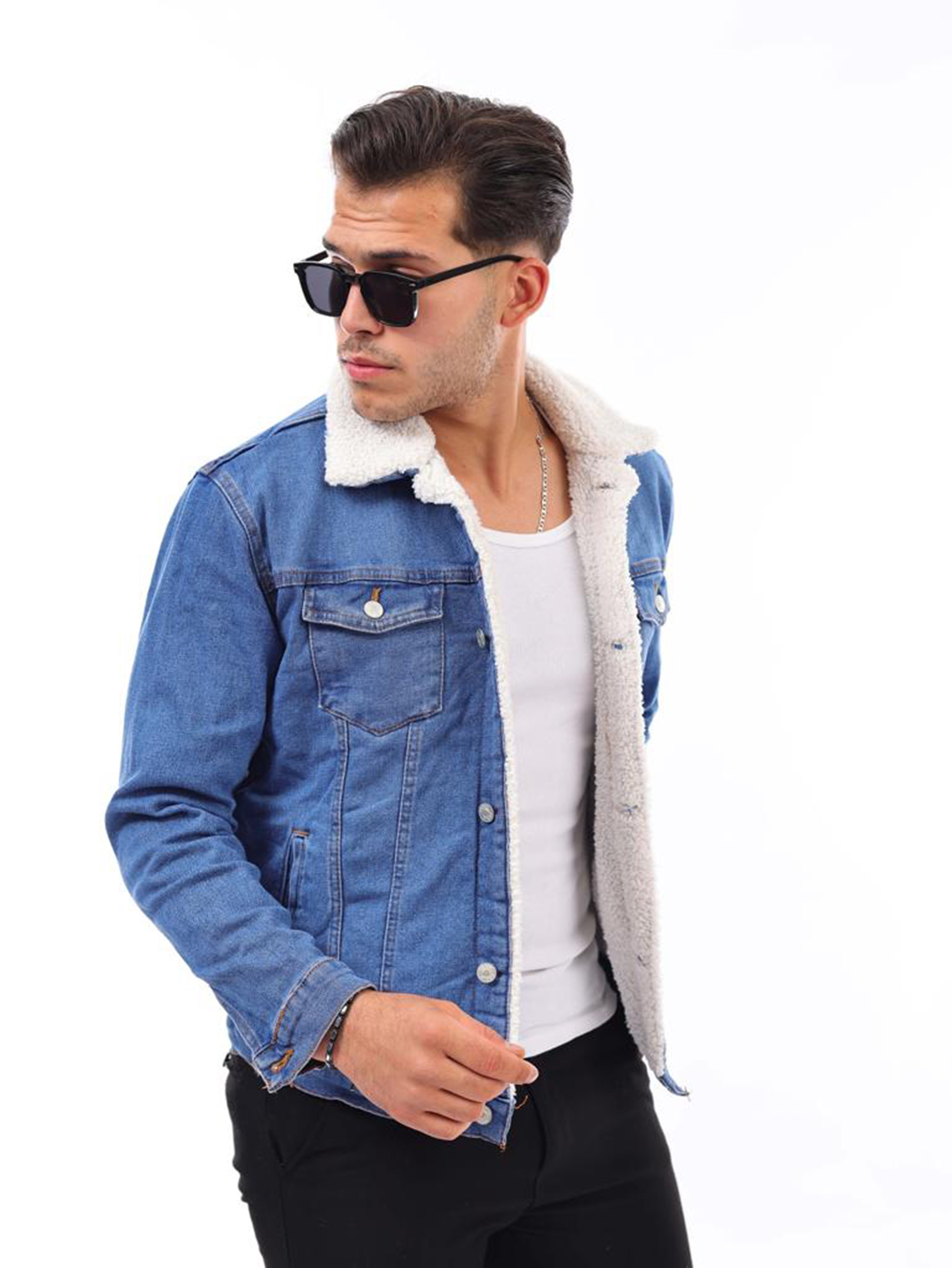 Megaman Jeans Jeansjacke Jeans Sweatjacke Herren Übergangsjacke Denim Gefüttert Mit Innenfutter