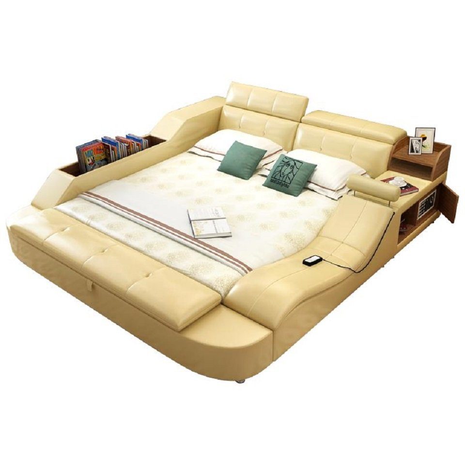 JVmoebel Bett Leder Luxus Bett Design Betten Doppel Multifunktions