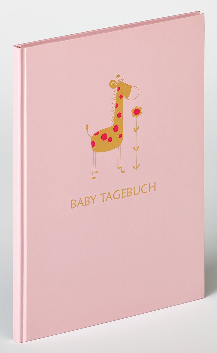 Walther Design Fotoalbum Babyalben und Aufbewahrungsboxen Baby Animal, blau/Elefant (Folienprägung), rosa/Giraffe (Folienprägung)