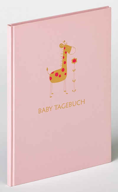 Walther Design Fotoalbum Babyalben und Aufbewahrungsboxen Baby Animal, blau/Elefant (Folienprägung), rosa/Giraffe (Folienprägung)