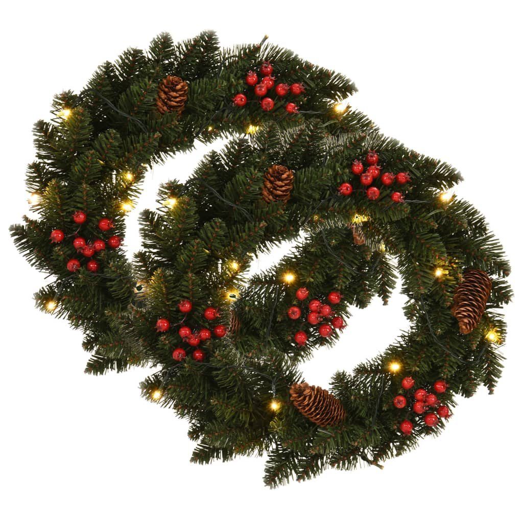 furnicato Weihnachtsbaumkugel Weihnachtskränze 2 Stk. mit Schmuck Grün 45 cm