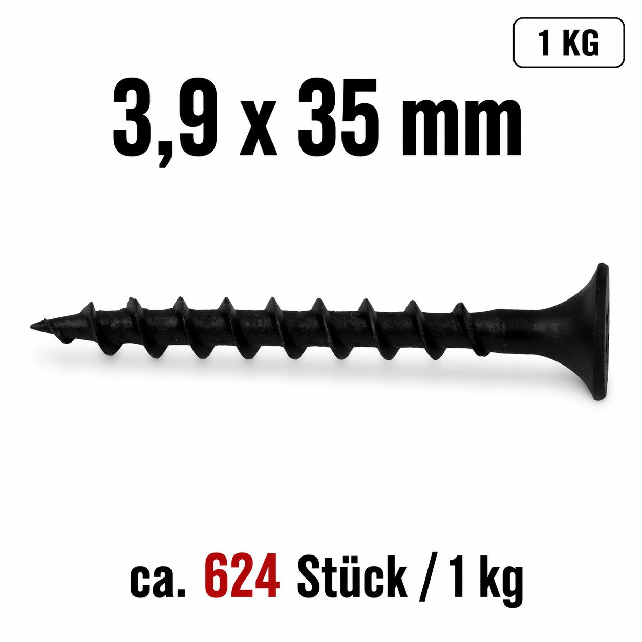 Prima-Online Schnellbauschraube Schnellbauschrauben 1 kg Grobgewinde PH2, 3,9 x 55 mm – Bild 2 von 5
