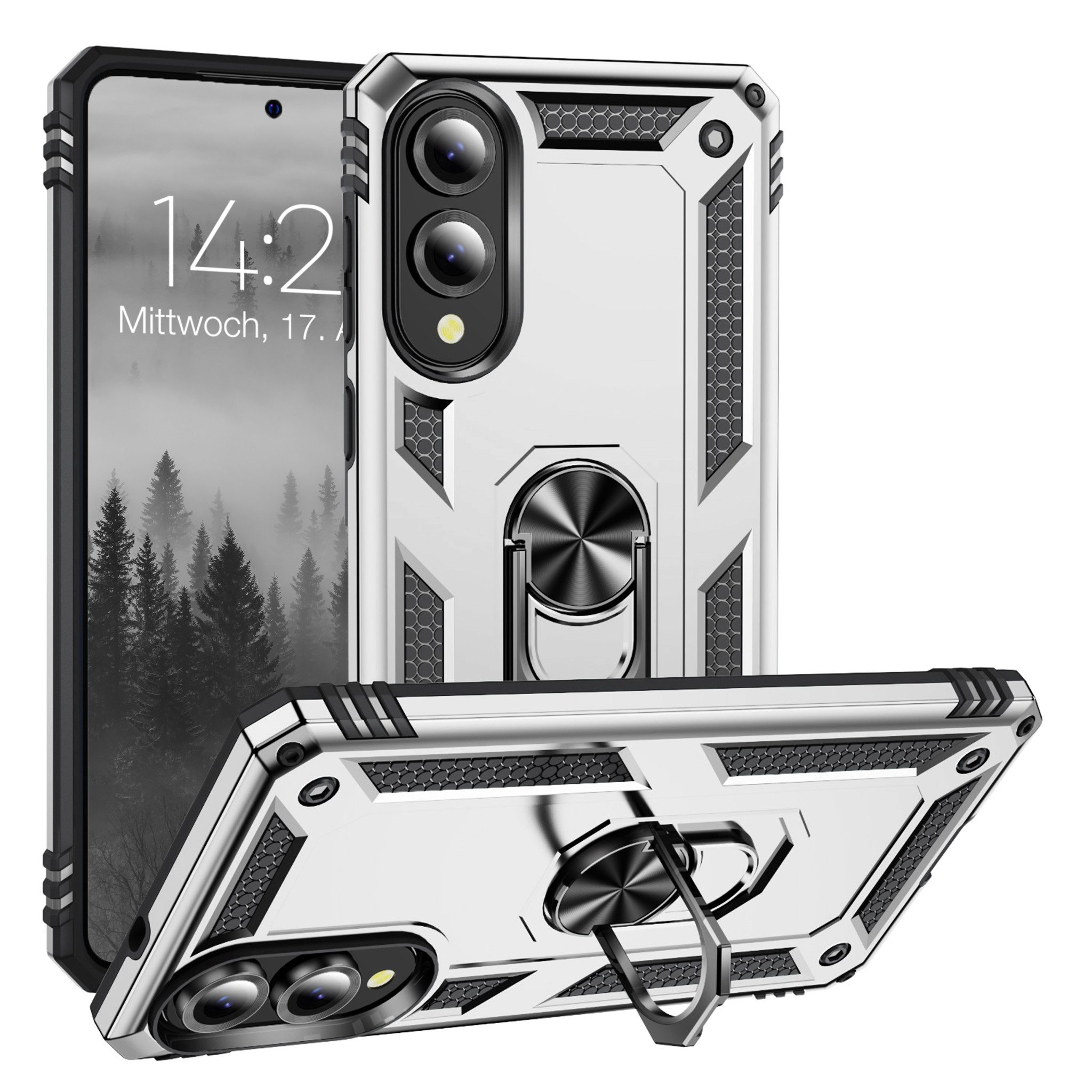 Tec-Expert Handyhülle Outdoor Cover Hülle für Samsung Galaxy S25 Edge 6.66 Zoll, 6.66, Premium Hülle aus verstärktem Polycarbonat