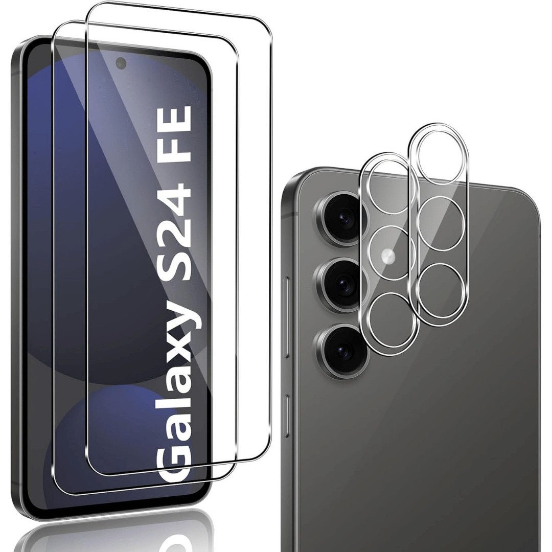 Displayschutzglas 2X Schutzglas für Samsung Galaxy S24 FE 5G Panzerfolie Display Kamera