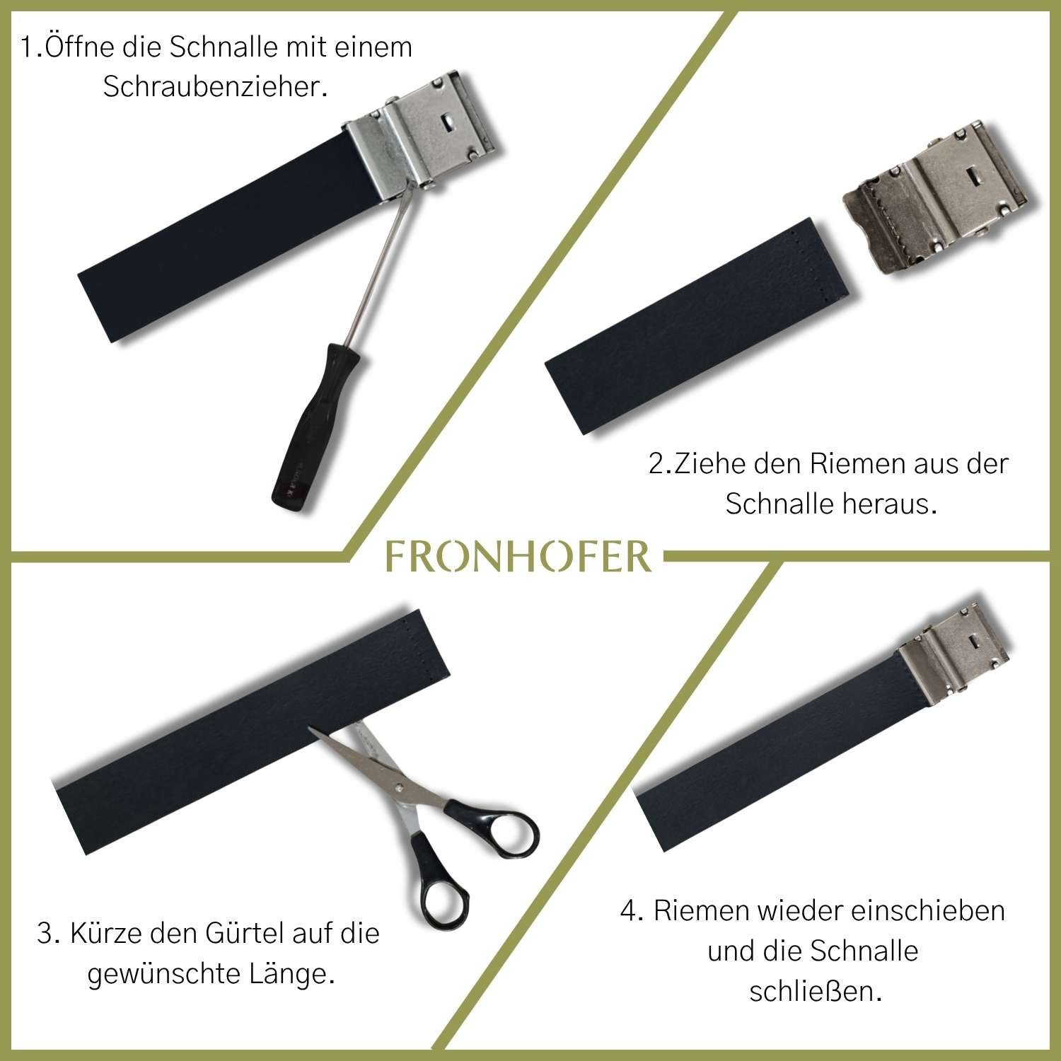 FRONHOFER Hüftgürtel 18442 (1-St) Ledergürtel stufenlos günstig online kaufen