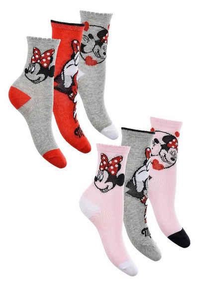 Disney Minnie Mouse Socken Kinder Mädchen Socken Strümpfe Paket (6-Paar)
