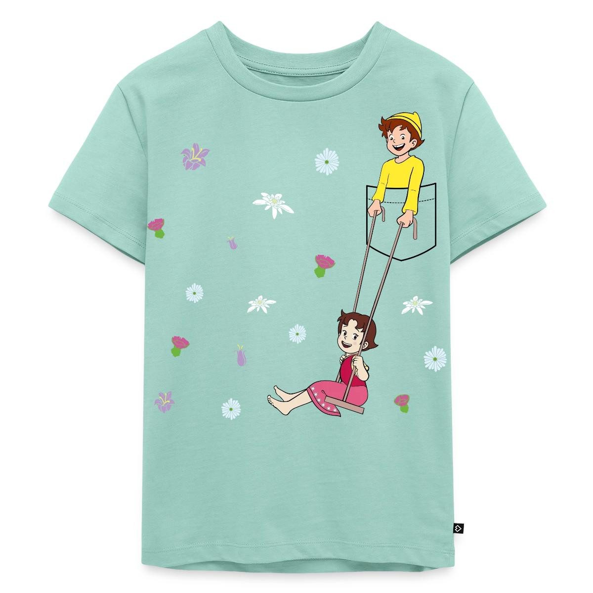 Spreadshirt T-Shirt Heidi Schaukelt Mit Peter Brusttasche Kinder Premium T-Shirt (1-tlg)