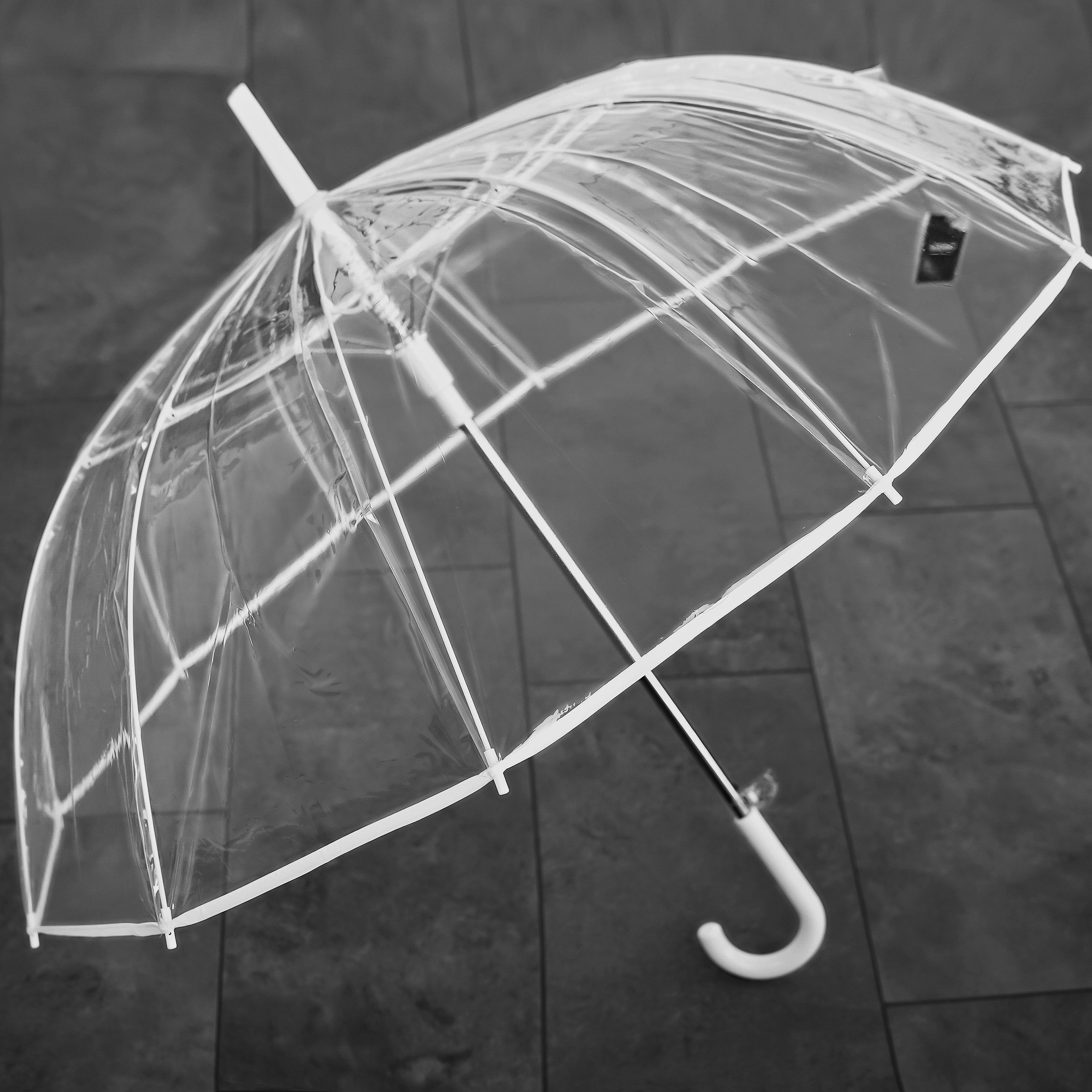 Susino Stockregenschirm Eleganter transparenter Stockschirm – Stabilität und Schutz mit Stil