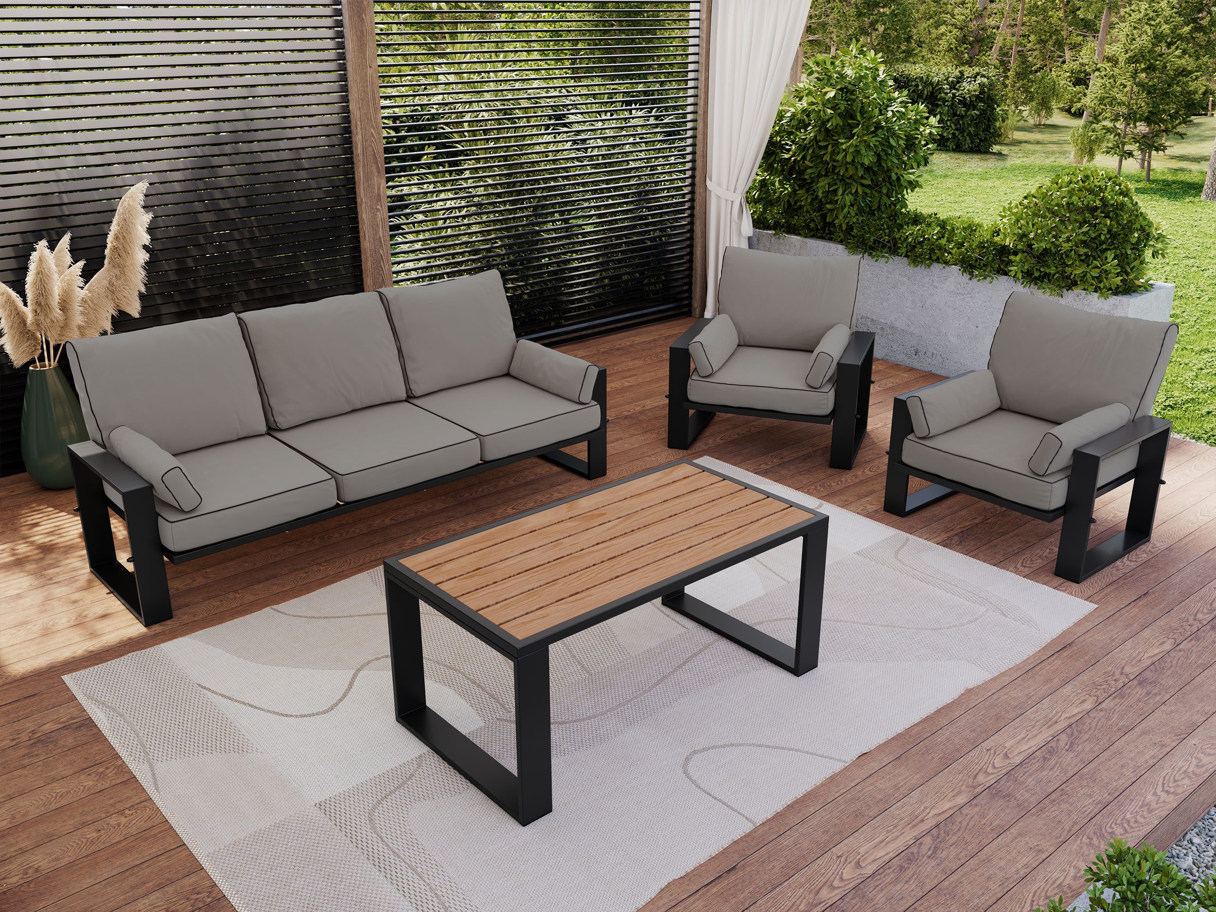 MKS MÖBEL Gartenlounge-Set ELBA Set-1, (Set), Gartenmöbel-Set, Lounge möbel outdoor, Garten sitzgruppe, 5 Personen