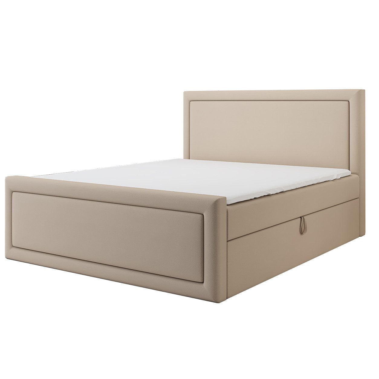 A&J MöbelLand GmbH Boxspringbett GERI mit Bettkasten, Topper und gepolstertem Kopfteil. (Boxspringbett mit Bettkasten und gepolstertem Kopfteil. Inclusiv Topper !, TOP ANGEBOT), Länge 216 cm Höhe 106 cm