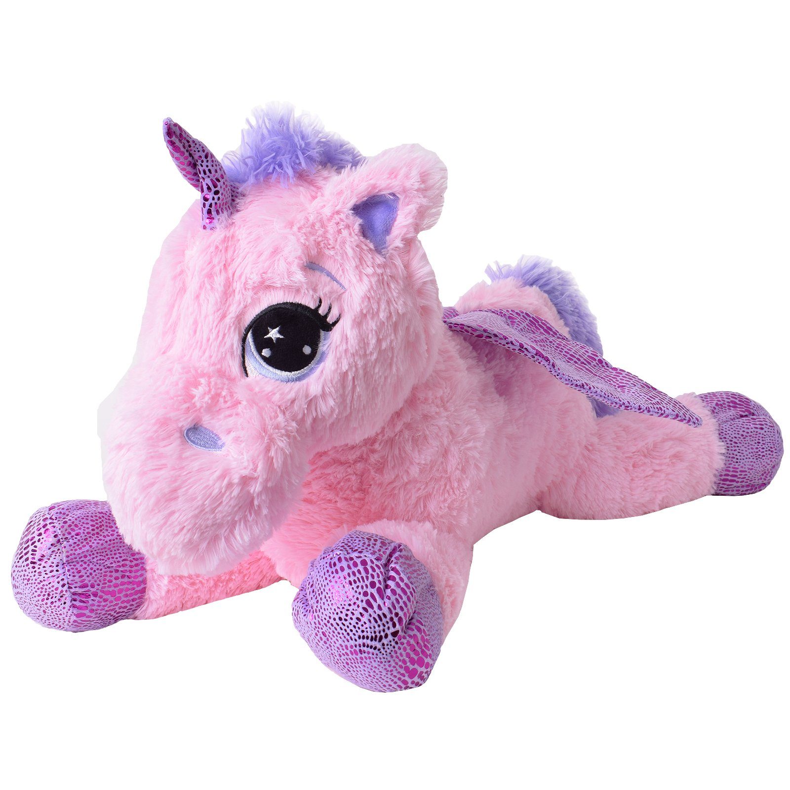 TE-Trend Kuscheltier Einhorn 60 cm Plüschtier Unicorn Stofftier pink, mit l günstig online kaufen