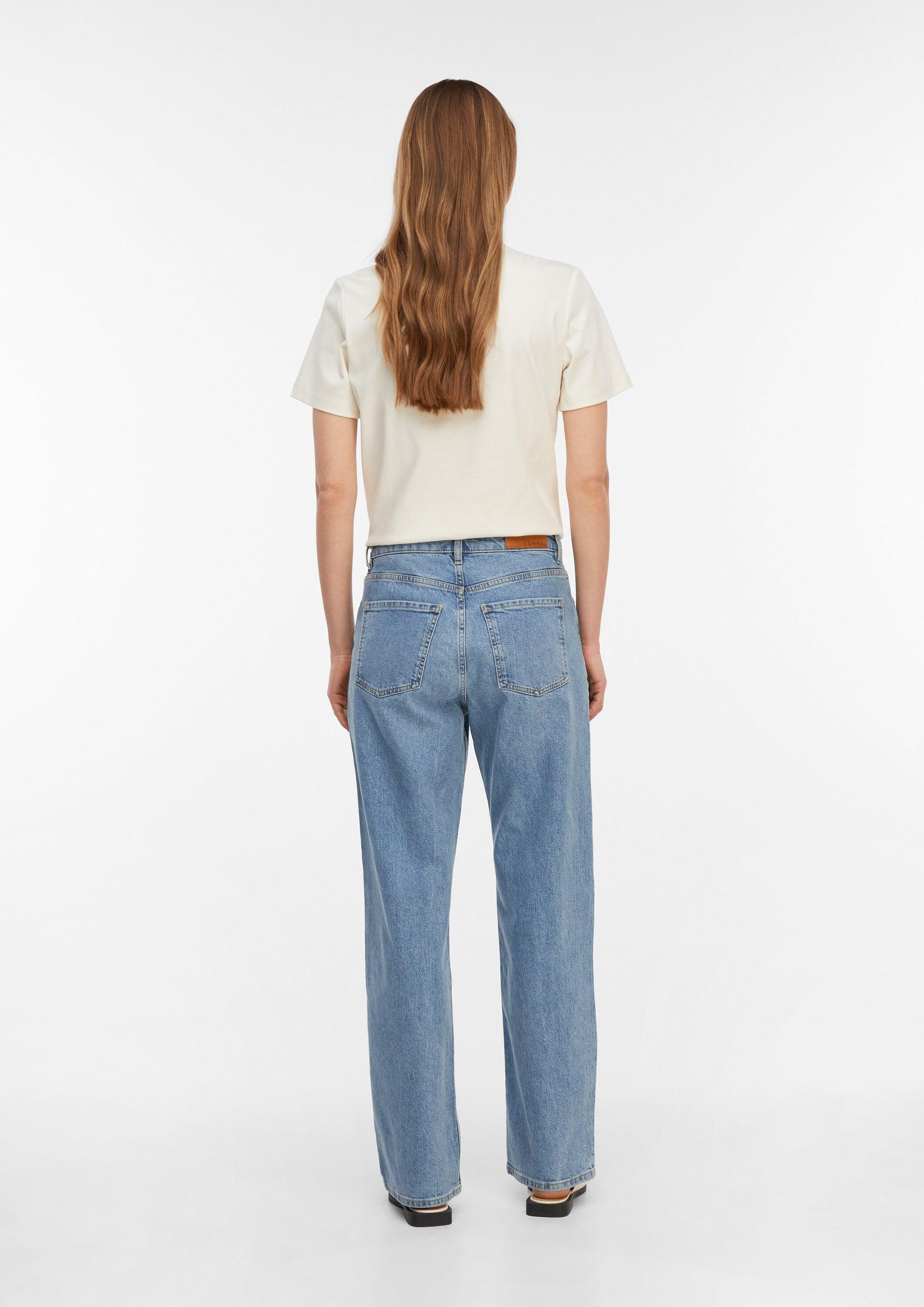 comma Regular-fit-Jeans Jeans-Hose CLARA - Straight-Leg-Jeans mit Waschung