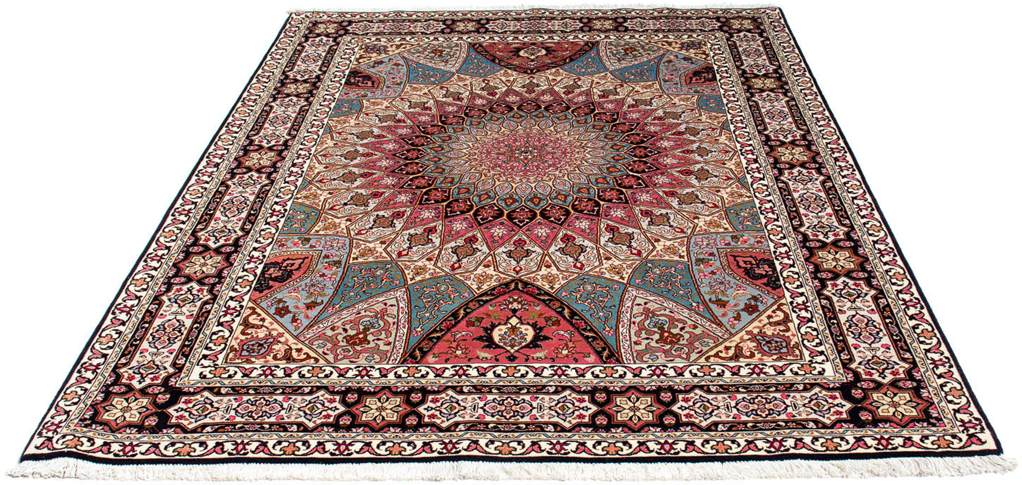 Orientteppich Perser - Täbriz - Royal - 217 x 158 cm - mehrfarbig, morgenland, rechteckig, Höhe: 7 mm, Wohnzimmer, Handgeknüpft, Einzelstück mit Zertifikat