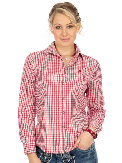 OS-Trachten Trachtenbluse Bluse ANTONELLA rot