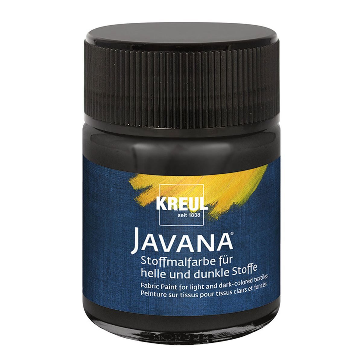 C. KREUL Stoffmalfarbe KREUL Stoffmalfarbe JAVANA schwarz 50ml Glas