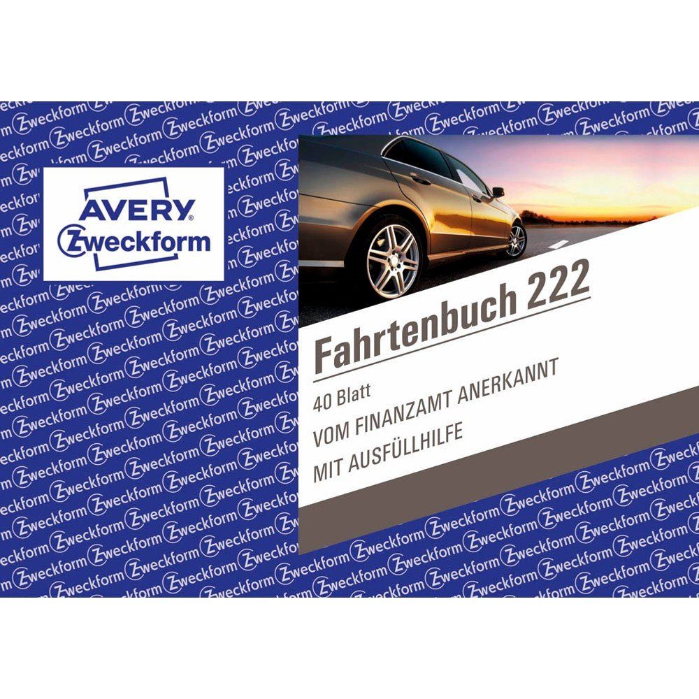 Avery Zweckform Formularblock Fahrtenbuch 222 - 40 Blatt mit Ausfüllhilfe - vom Finanzamt anerkannt