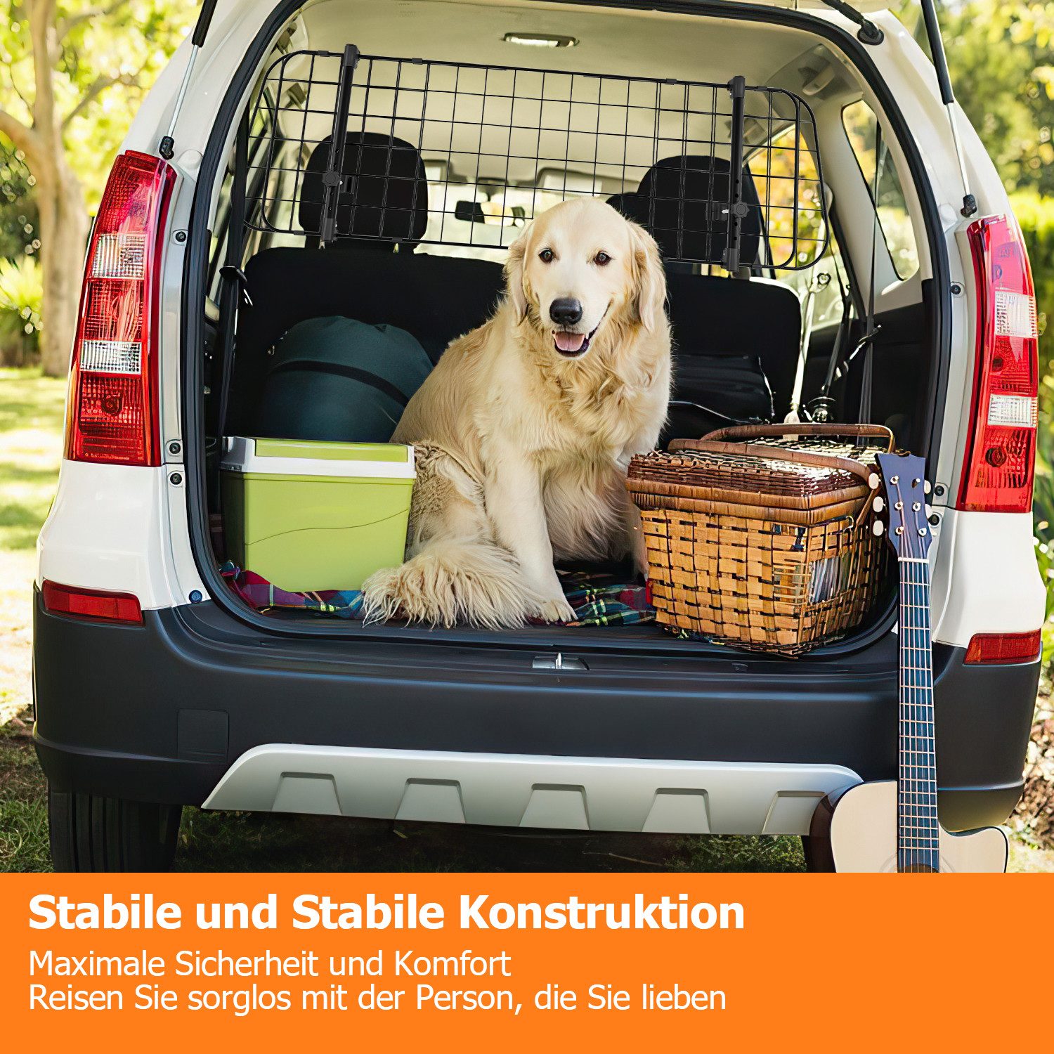 Clanmacy Hundegitter hundegitter auto verstellbare Breite Hundeschutzgitter schwarz – Bild 4 von 5