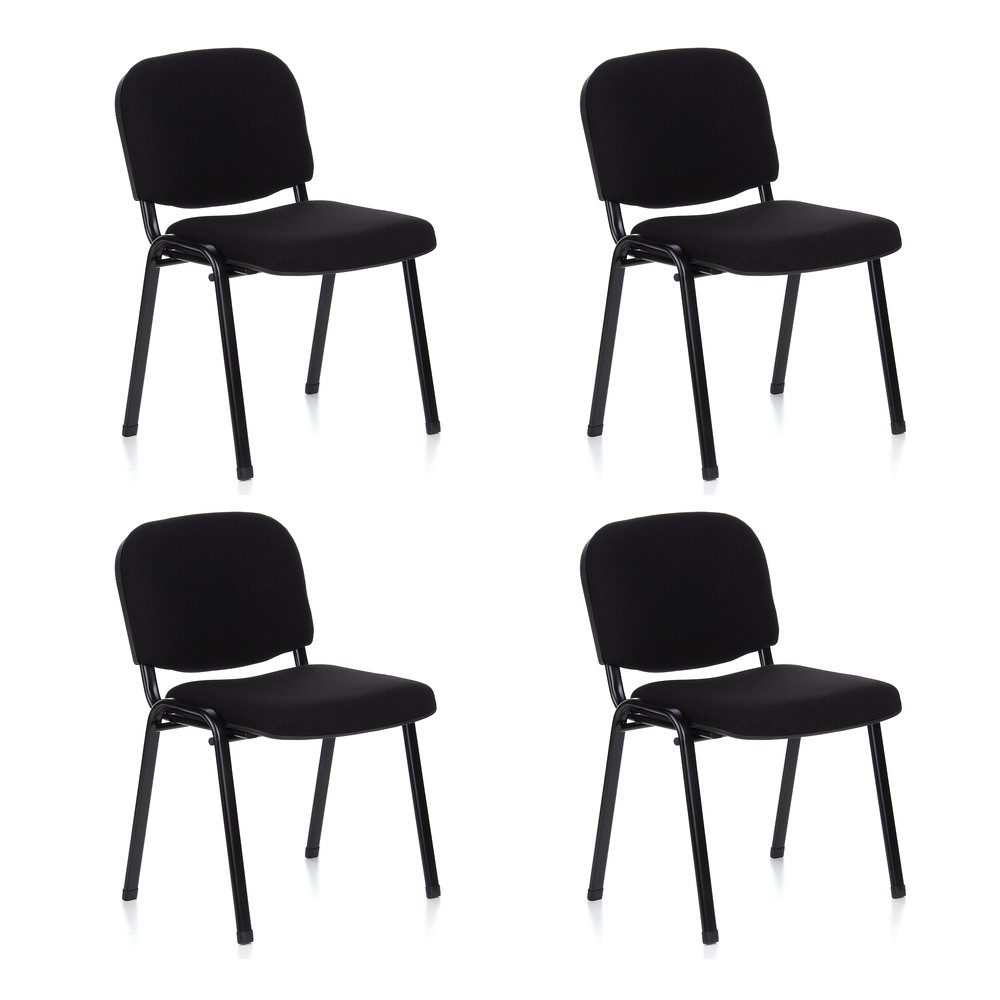 hjh OFFICE 4-Fußstuhl XT 600 Stuhl Stoff 4 St., 4er Set Besucherstühle gepolstert, bis 4 Stühle stapelbar