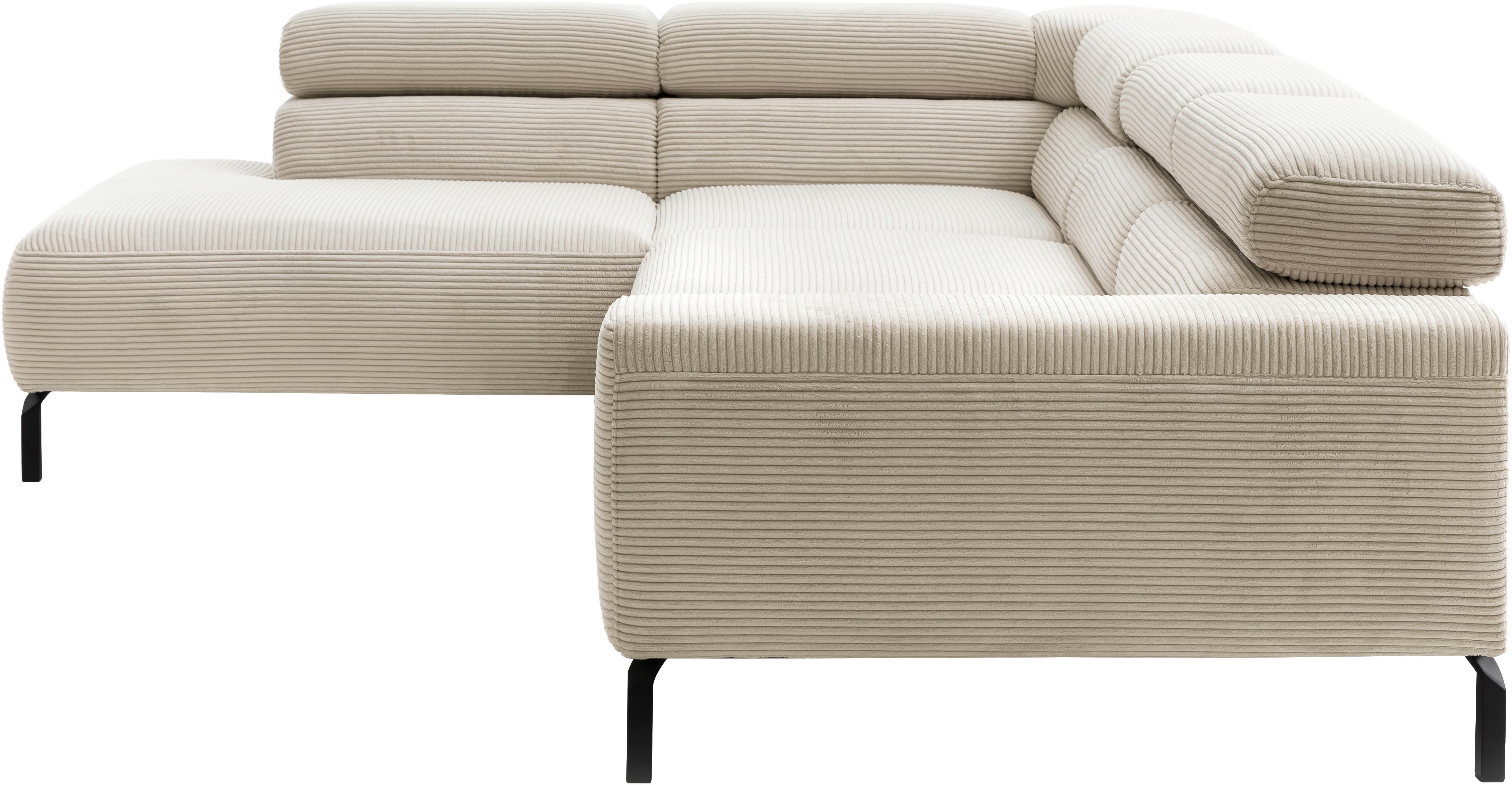 Places of Style Ecksofa "Antonelli, L-Form, inkl. Kopfteilverstellung, Brei günstig online kaufen