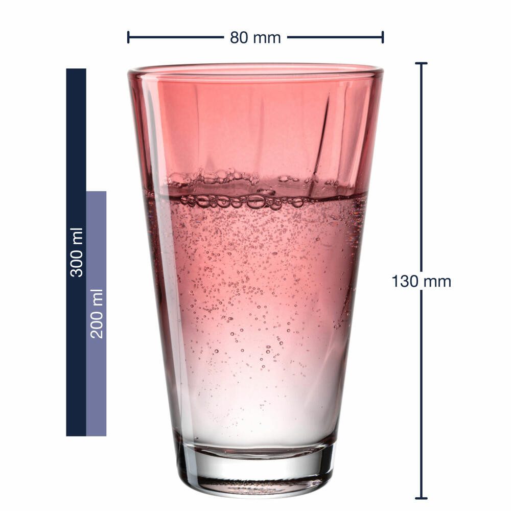 LEONARDO Glas Twist Rot 300 ml, Glas