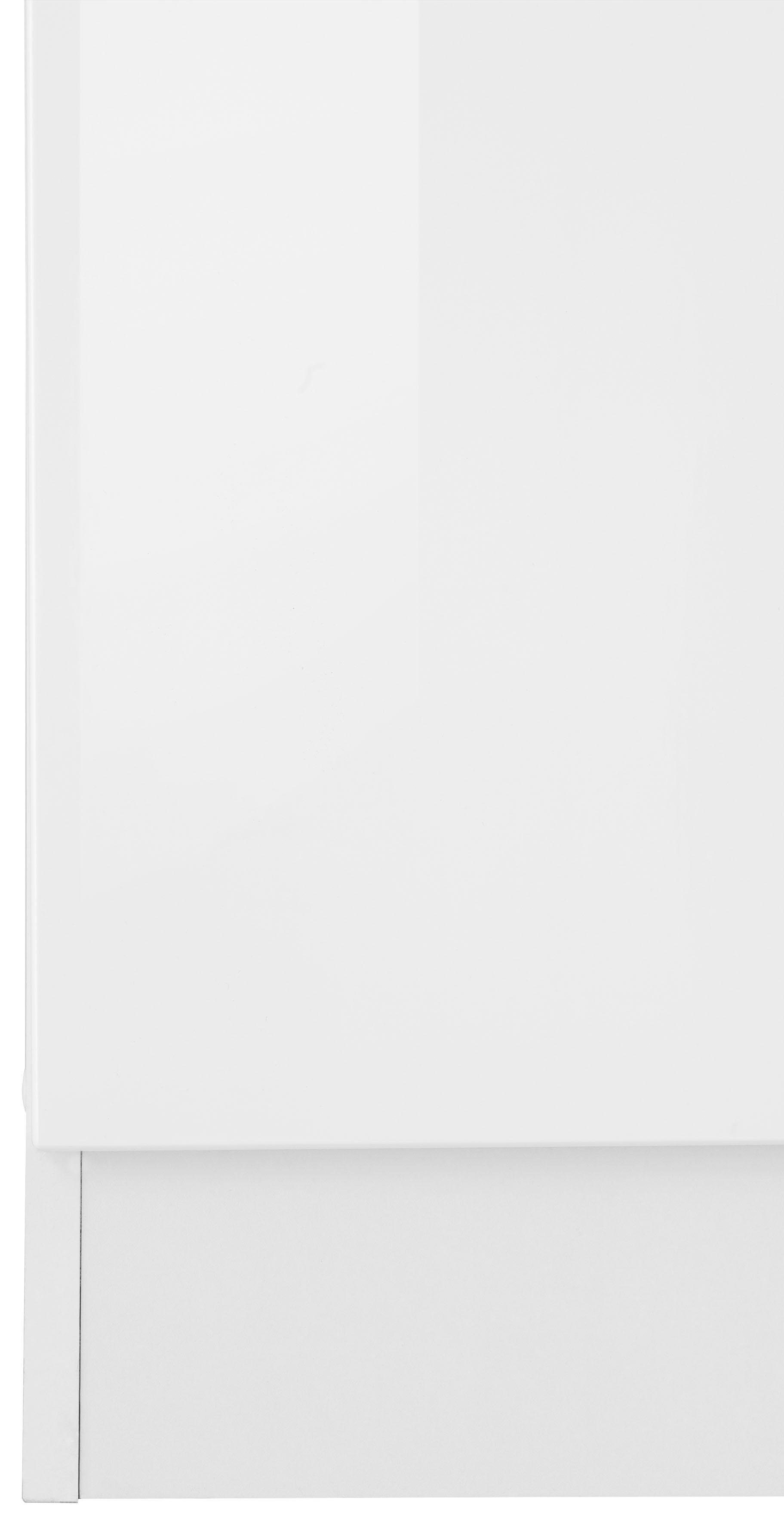 breit, cm Tulsa | Metallgriffe MÖBEL Hochglanz weiß Backofenumbauschrank Einbaubackofen, 60 cm für HELD weiß 200 hoch, schwarze