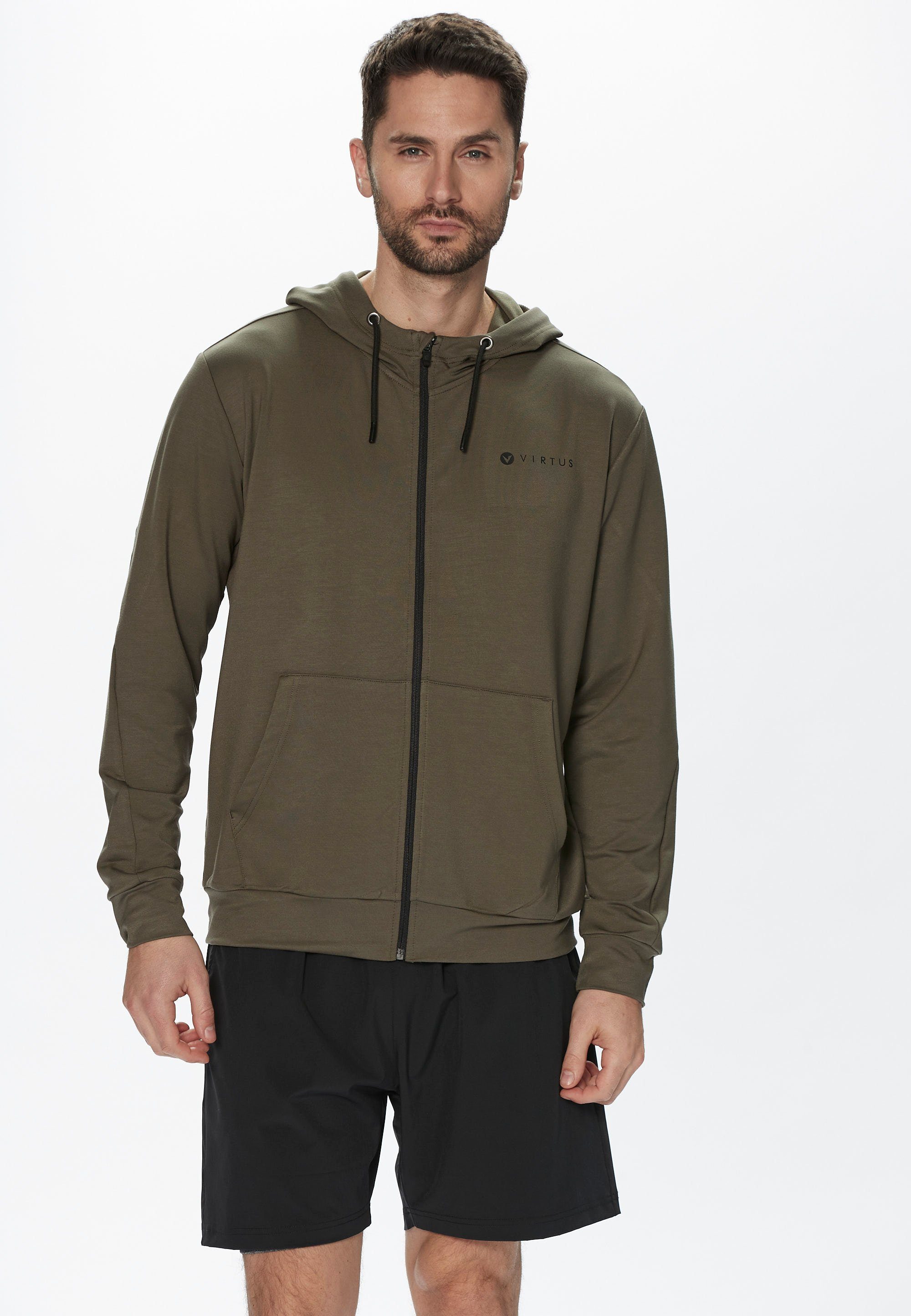 Virtus Sweatshirt Brent extra hohem Viskoseanteil mit khaki