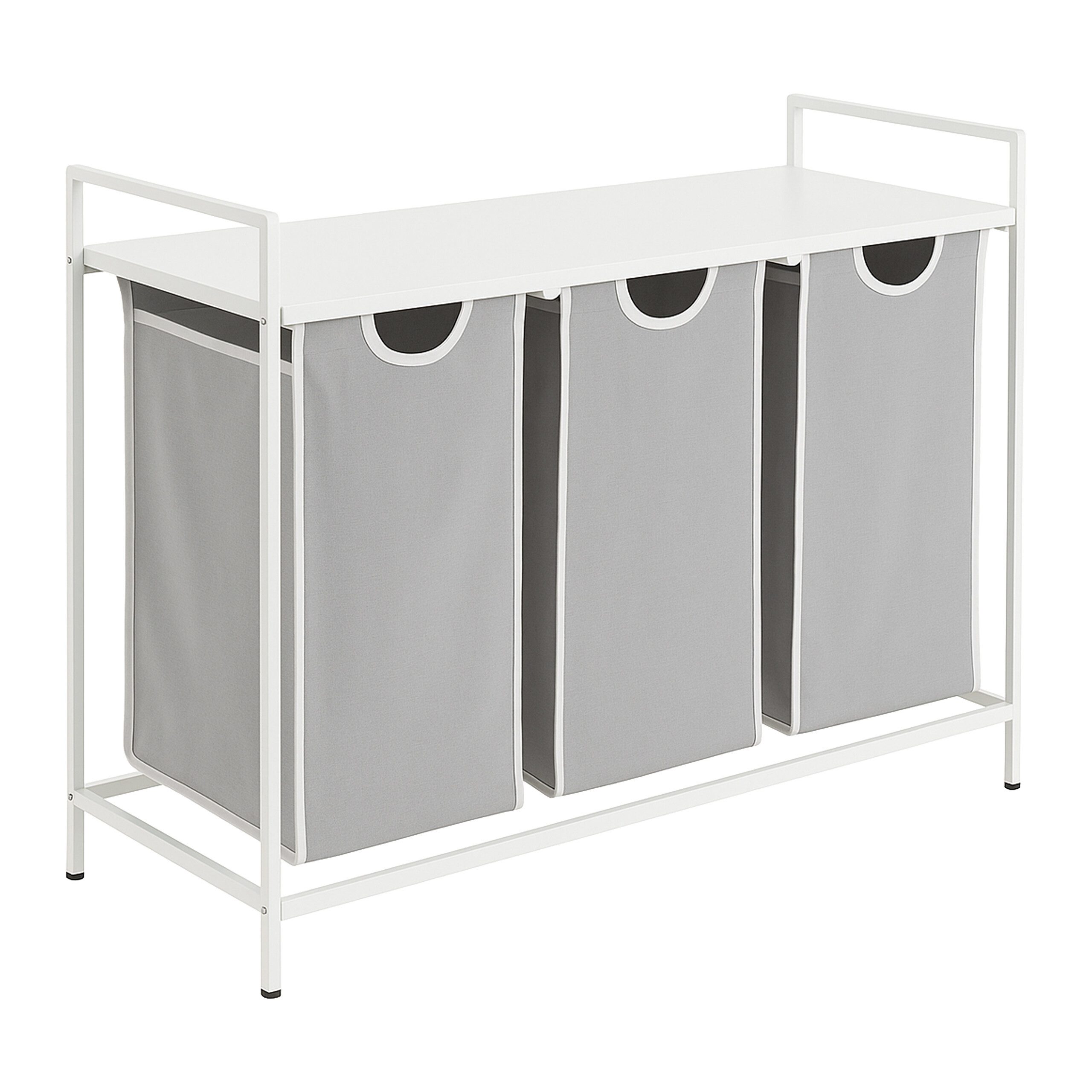 relaxdays Сортировщики белья Корзины для белья 3 Fächer mit Ablage, weiß