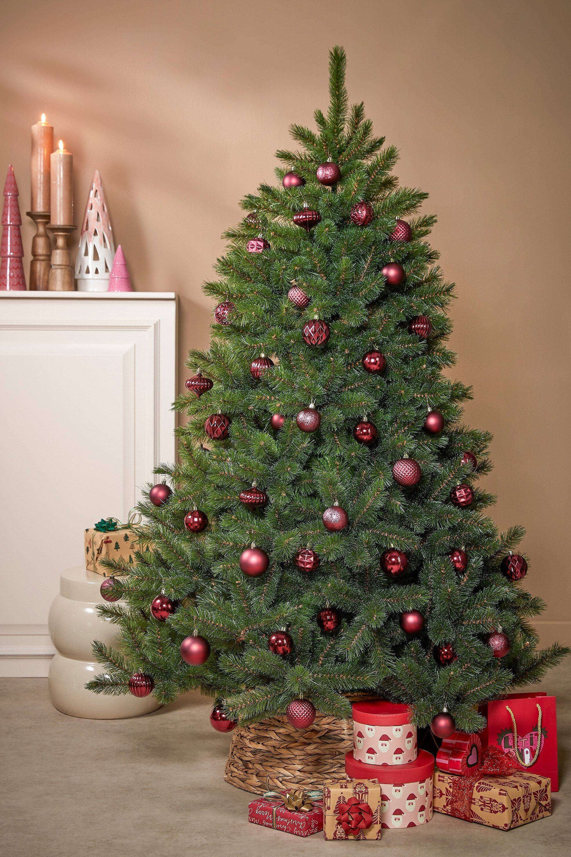 Mica Decorations Weihnachtsbaumkugel Mica Decorations Baum Dekoration bruchfest d.rot 60 Stueck - d7cm