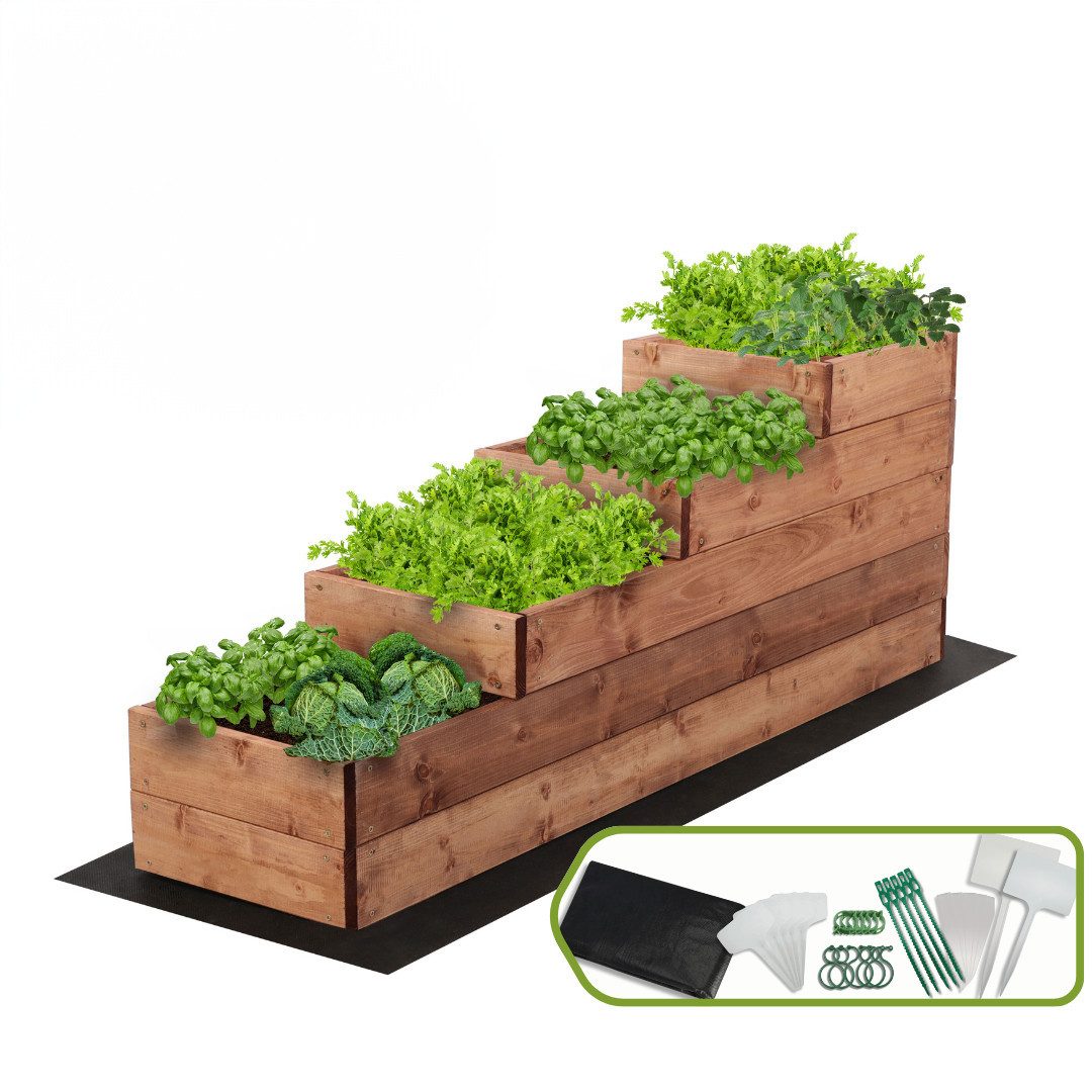 Modo24 Hochbeet ZP07 Kräuterbeet, Gartenbeet, Pflanzkasten, Blumenbeet, Gemüsegarten, für Garten und Terrasse, Kiefernholz Massivholz, Höhe 36 cm, 3 Farben