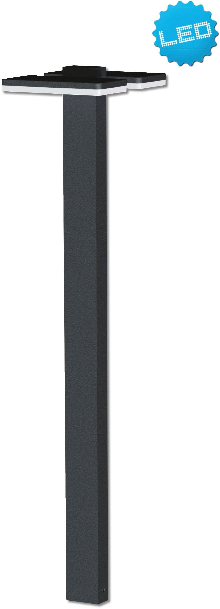 näve LED Sockelleuchte Clair, LED fest integriert, Warmweiß, Außenleuchte, Terrasse, anthrazit, Höhe: 80cm, LED warmweiß