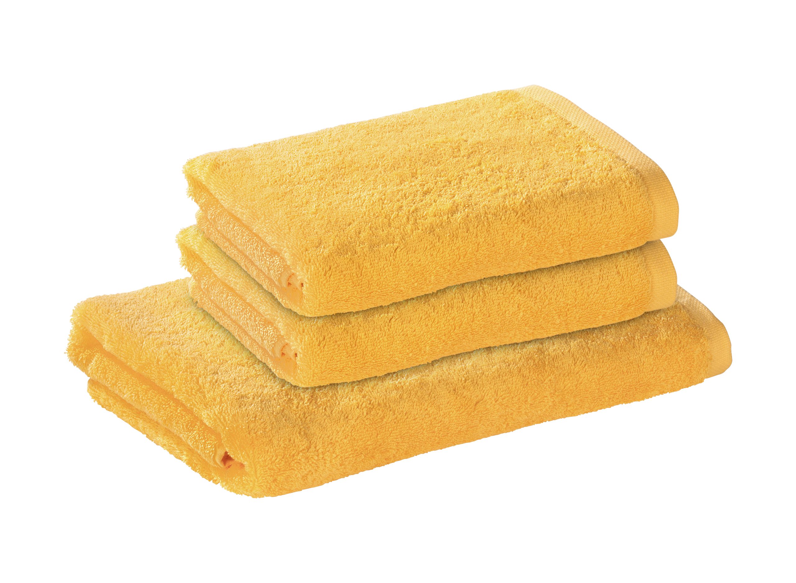 Bomlins Handtuch Set Handtücher aus 100% original ägyptische GIZA Baumwolle 650 g/m², (Royal Set, 3-tlg), Kleines deutsches Familienunternehmen -> Spüren Sie die Qualität Gelb