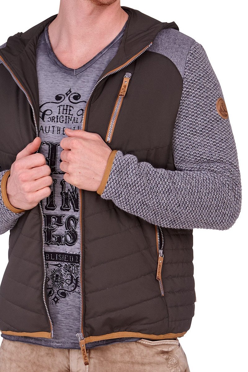 Piz Palü Outdoorjacke Outdoorjacke Herren - RÖDELSEE - nadelgrün/grau