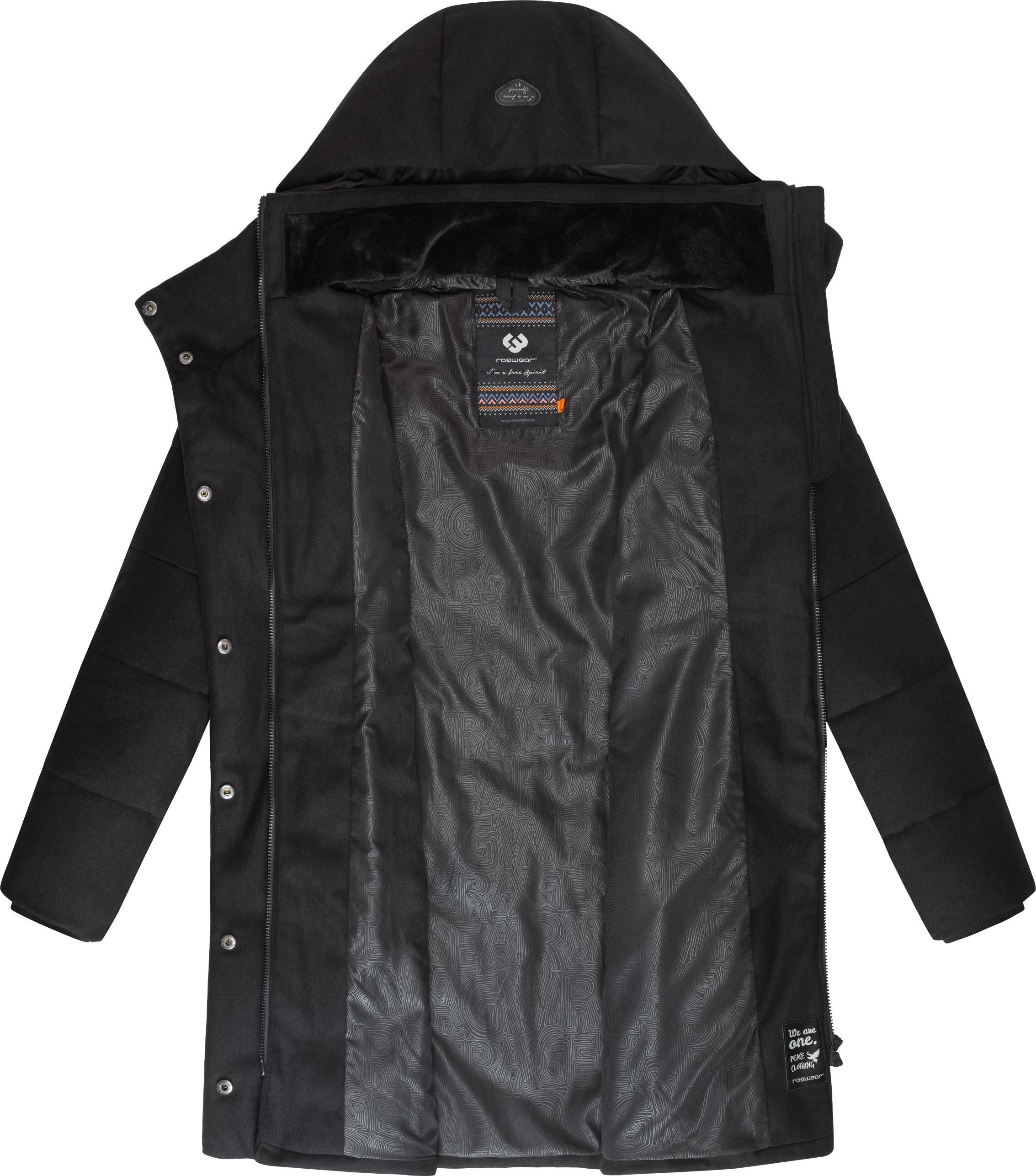 Ragwear Wintermantel Pavla Coat stylischer Damen Steppmantel in Woll-Optik